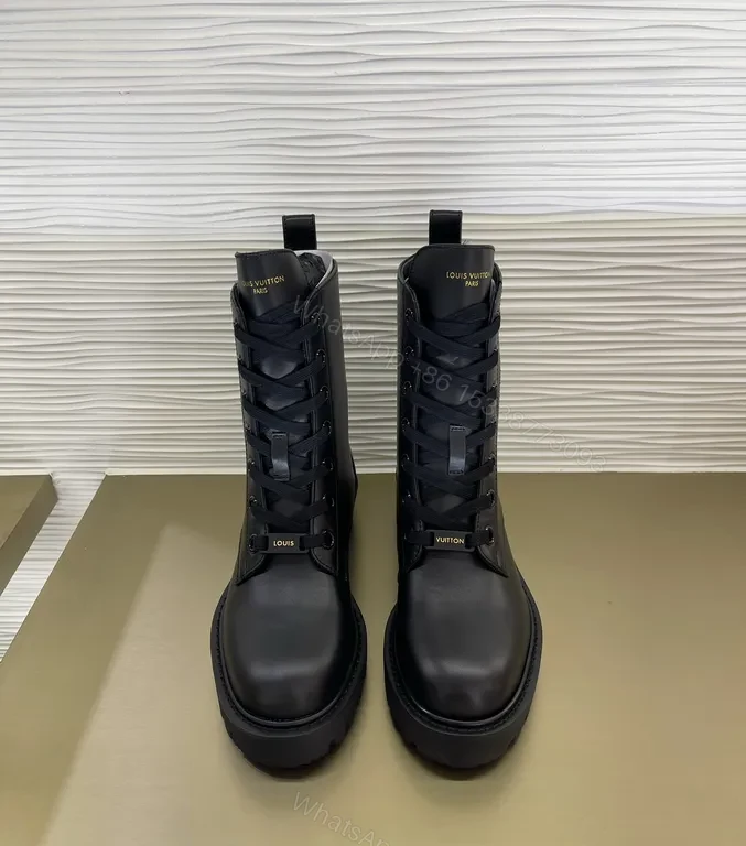View 3 of Urban-Polished Leather Boots with LV Detail and All-Day Comfort