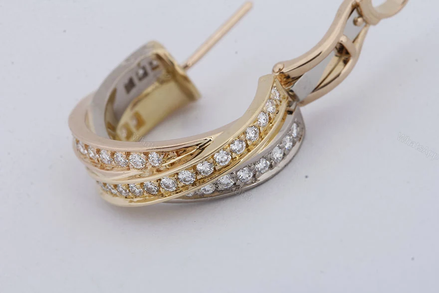 View 5 of Cartier Trinity Earrings Full Diamonds