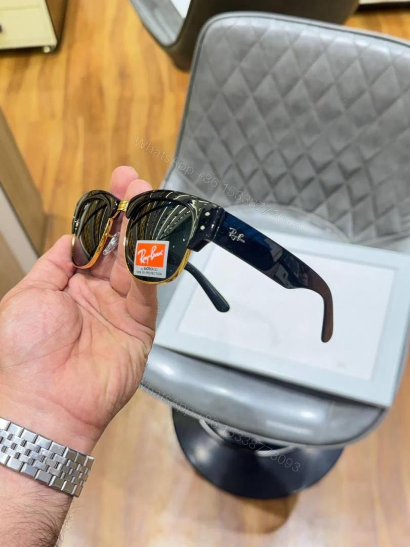 View 4 of First Copy Ray Ban RB316 Mega Clubmaster Black Gold Sunglasses Online India