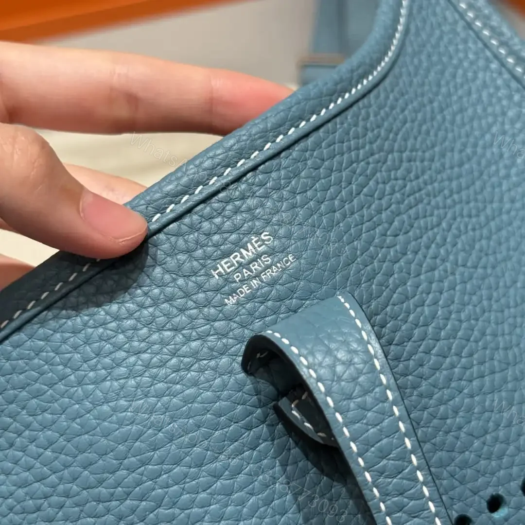 View 9 of 高仿Hermes*Evelyne23系列H087941CKU2牛仔藍銀扣純手工