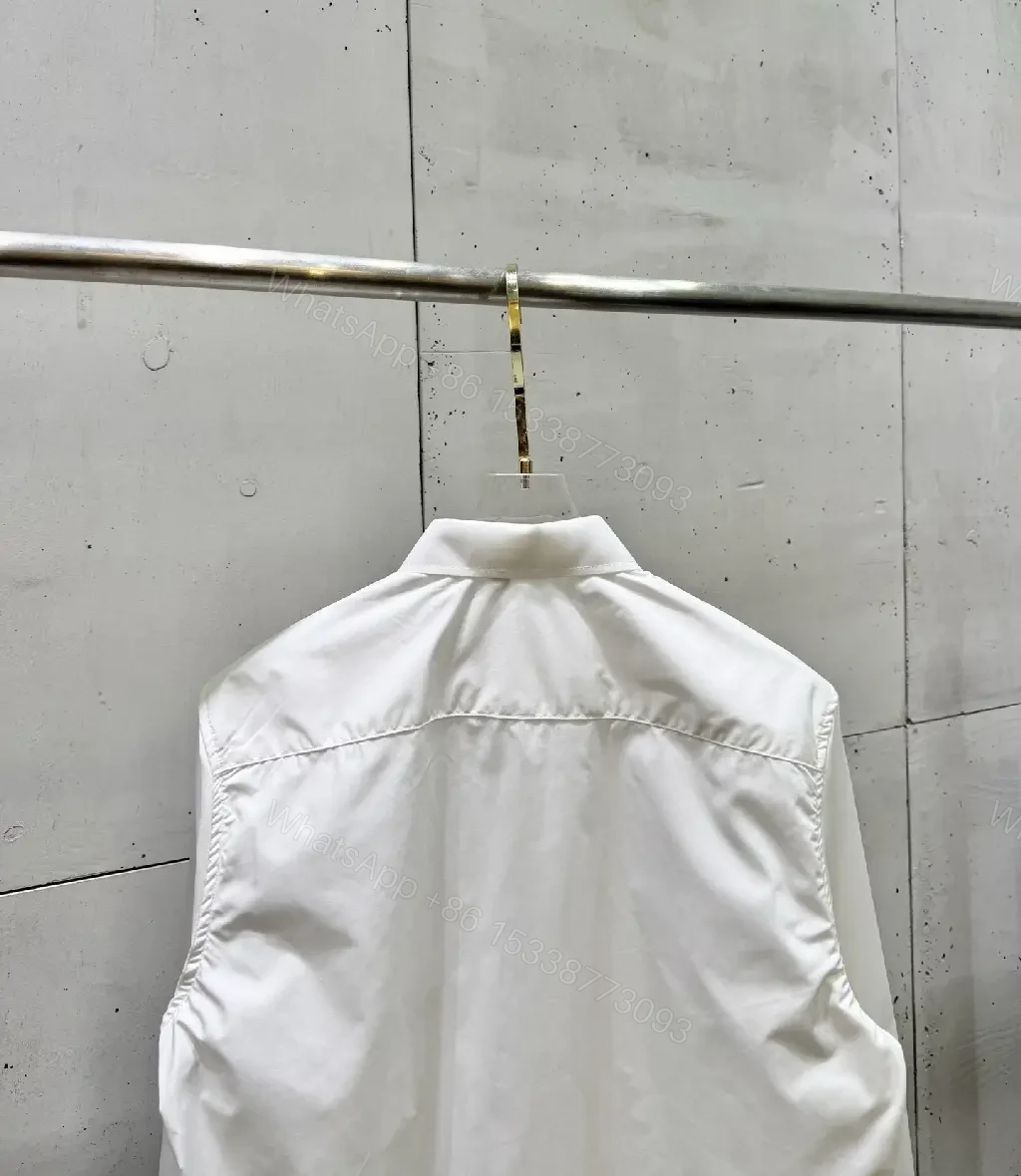 View 8 of White Cotton Shirt with DIOR Pocket Minimal Logo Front Shirt