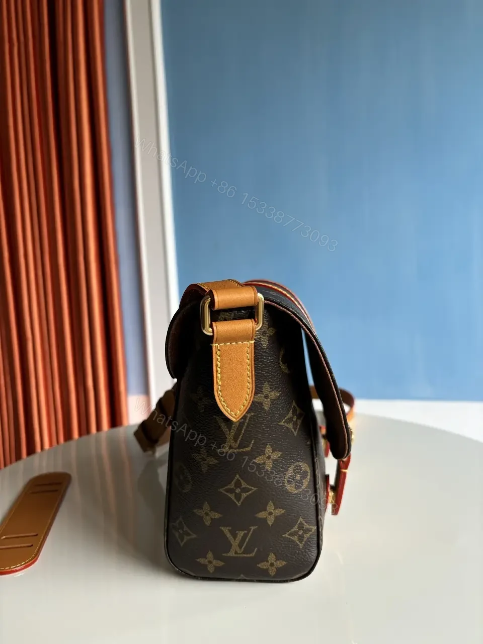 View 10 of Bold LV Monogram Shoulder Bag: Saddle-Strap Edition