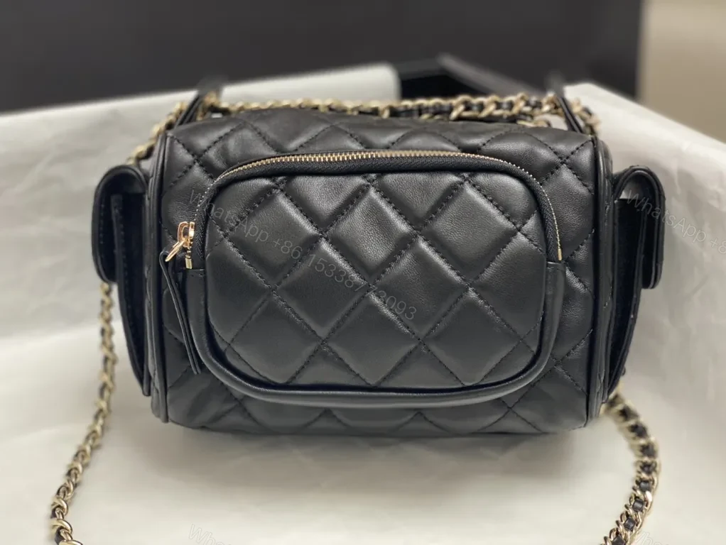 View 8 of Chic Quilted Crossbodyâ€”Lambskin, Gold Hardware, Modern Luxury