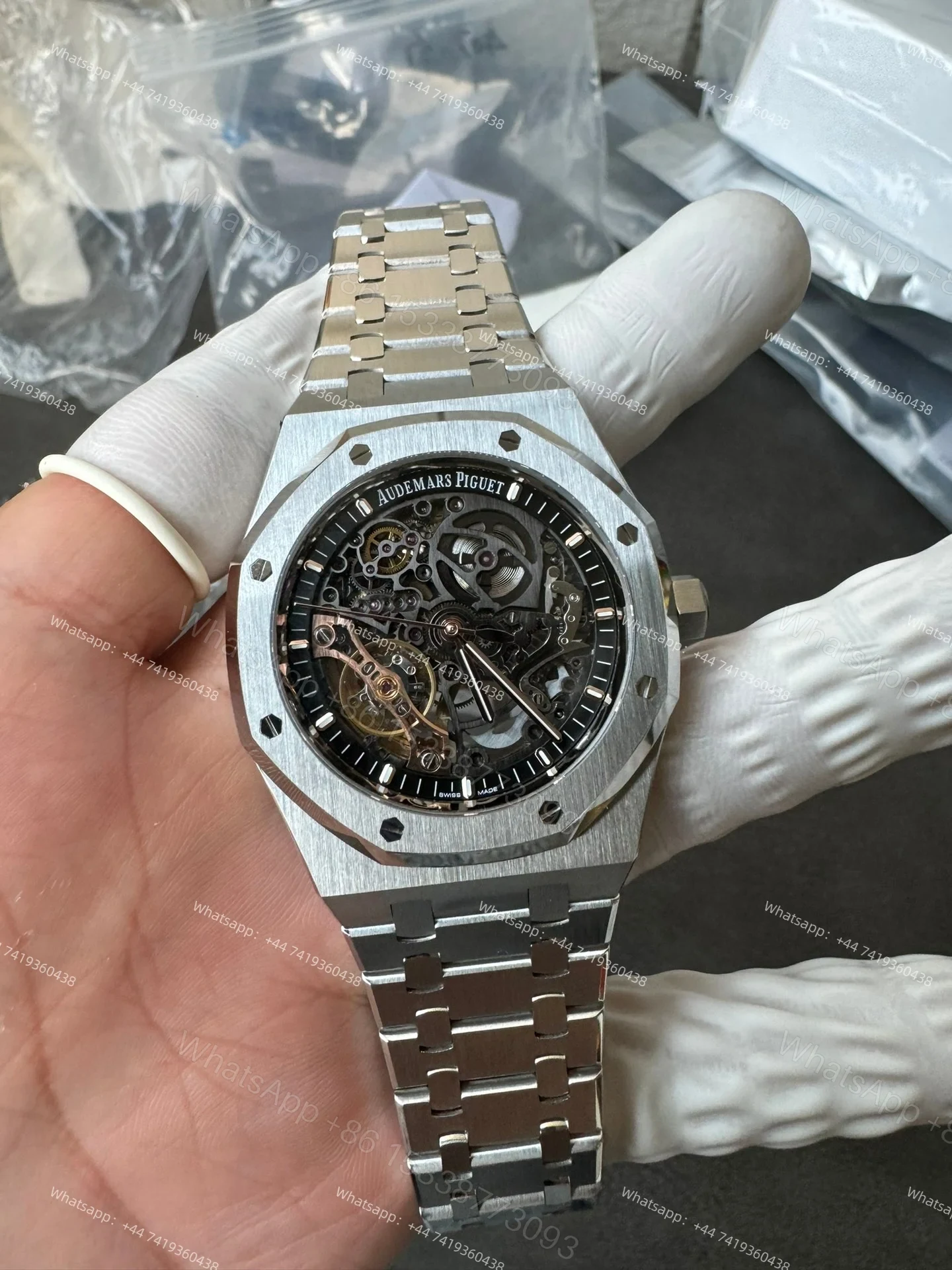 View 2 of Audemars Piguet Super Clone Royal Oak 15407ST Skeleton Dial 41MM