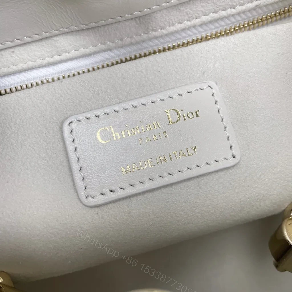 View 7 of Ivory Faux Leather Quilted Satchel with Signature Charms