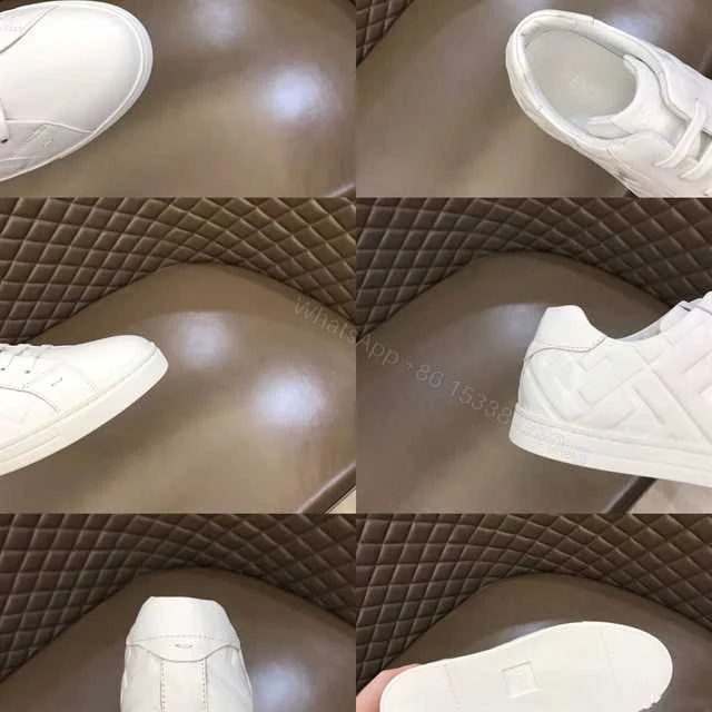 View 7 of FENDI WHITE NAPPA LEATHER LOW TOP SNEAKERS – FD09