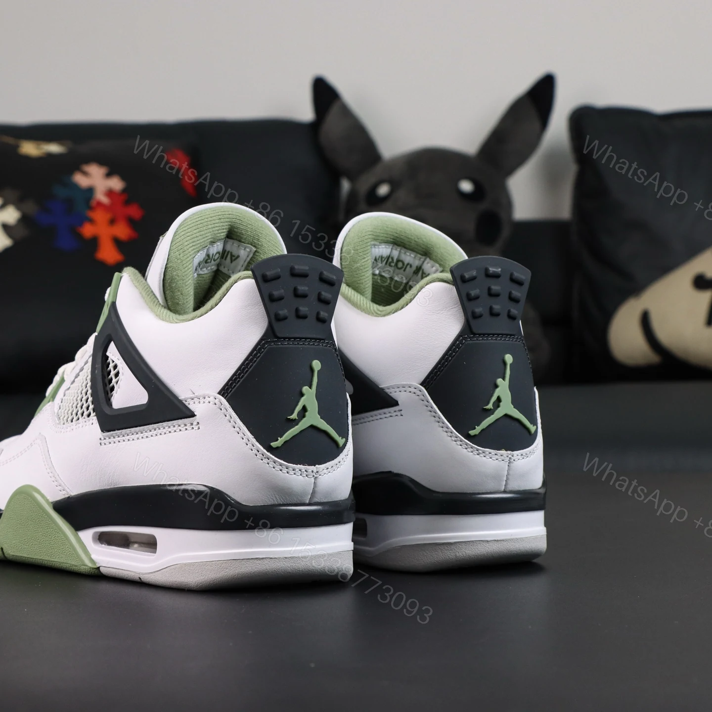 View 5 of Air Jordan 4 Retro “Seafoam” Oil Green​ Reps