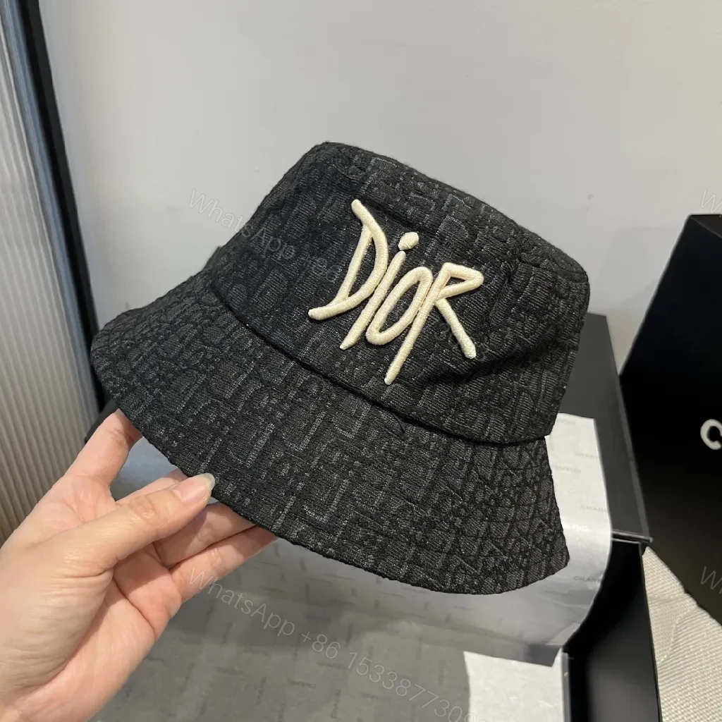 View 4 of Bold Denim Texture Bucket Hat with Designer-Inspired Embroidery