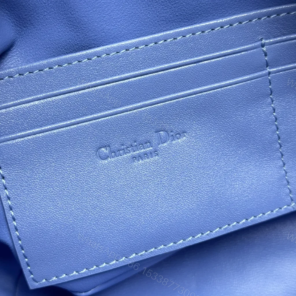 View 4 of Denim Texture Mini Shoulder Bag with Gold Chain - Designer-Inspired Compact Bag