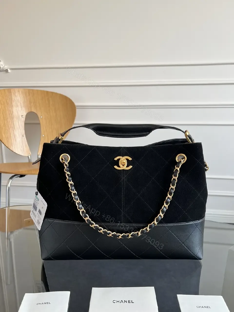 View 4 of Quilted Gold-Chain Shoulder Bag: Elegant Everyday Luxury