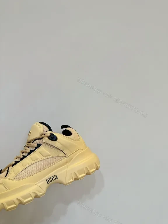View 9 of Beige Leather-Mesh Chunky-Sole Sneakers: Luxe, All-Day Comfort
