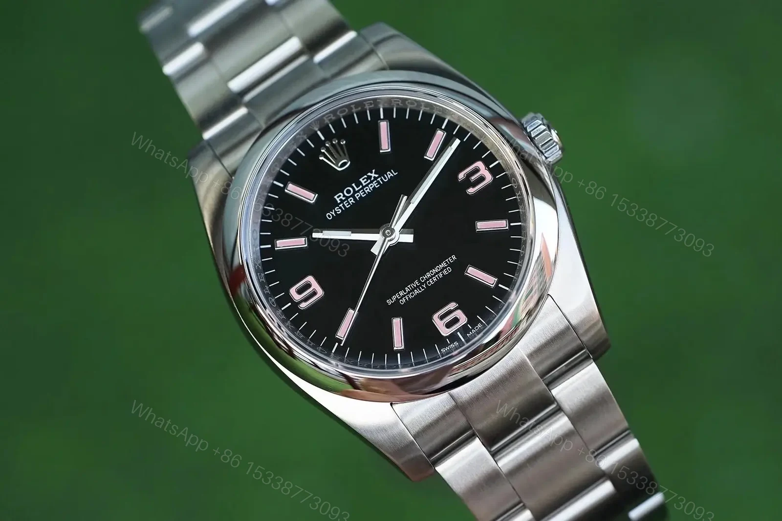 View 4 of Fake Rolex Oyster Perpetual Black Pink Best Oyster Bracelet 36MM RLX-OP-BLK-PNK36-OYS