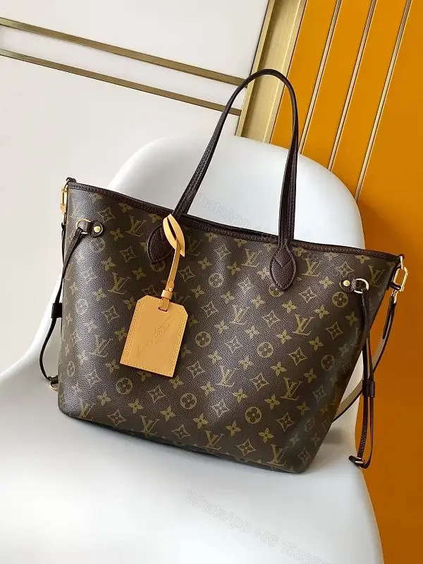 Brown Canvas Tote Bag Monogram Structured Top-Handle with Shoulder Strap — view 1