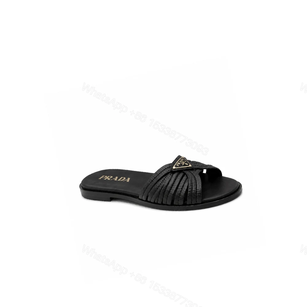 Prada Crochet Slides Black — view 1