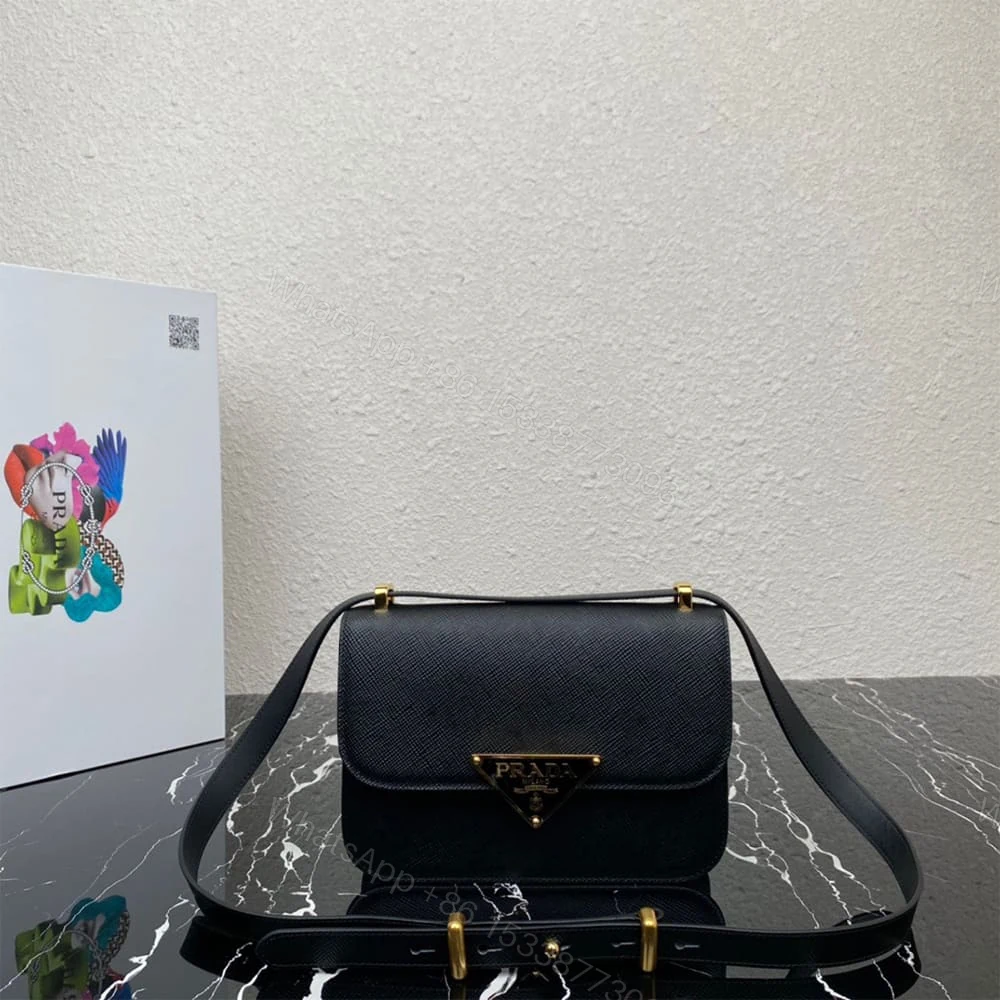 View 2 of Prada Saffiano leather flap shoulder bag(HIGH-END GRADE)