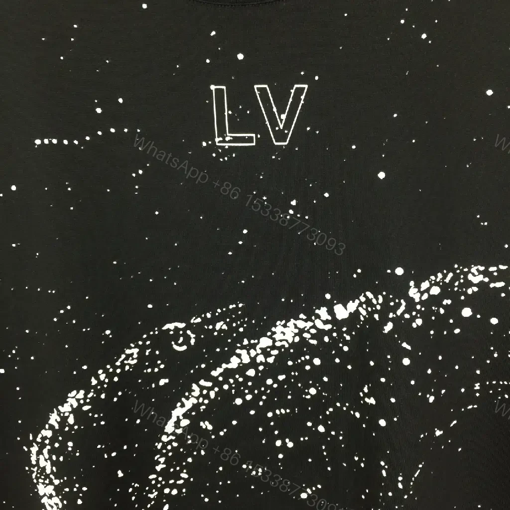 View 5 of Graphite Galaxy Tee: Luxury Speckle Print with LV Monogram T-Shirt