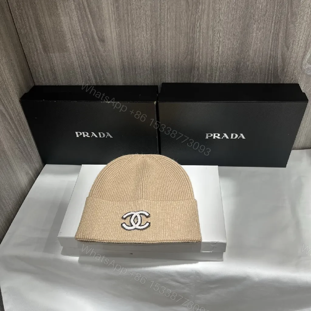 View 6 of Lux Knit Beanie with Logo Emblem - Premium Winter Hat