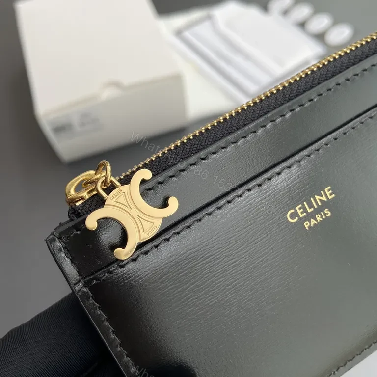 View 3 of Chic Black Cardholder: Gold Logo, Luxury Compact Organizer