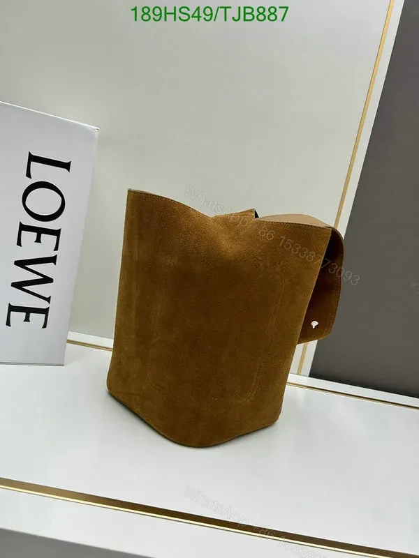 View 14 of Loewe Tobacco Pebble Bucket Bag crafted from Suede Calfskin EA5287
