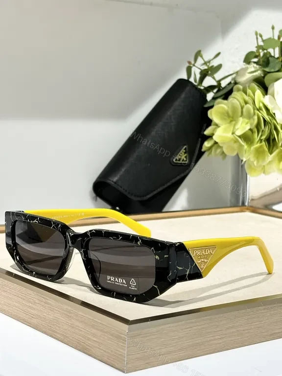 View 9 of Bold Two-Tone Prada-Style Sunglasses: UV400, Cat-Eye, Durable