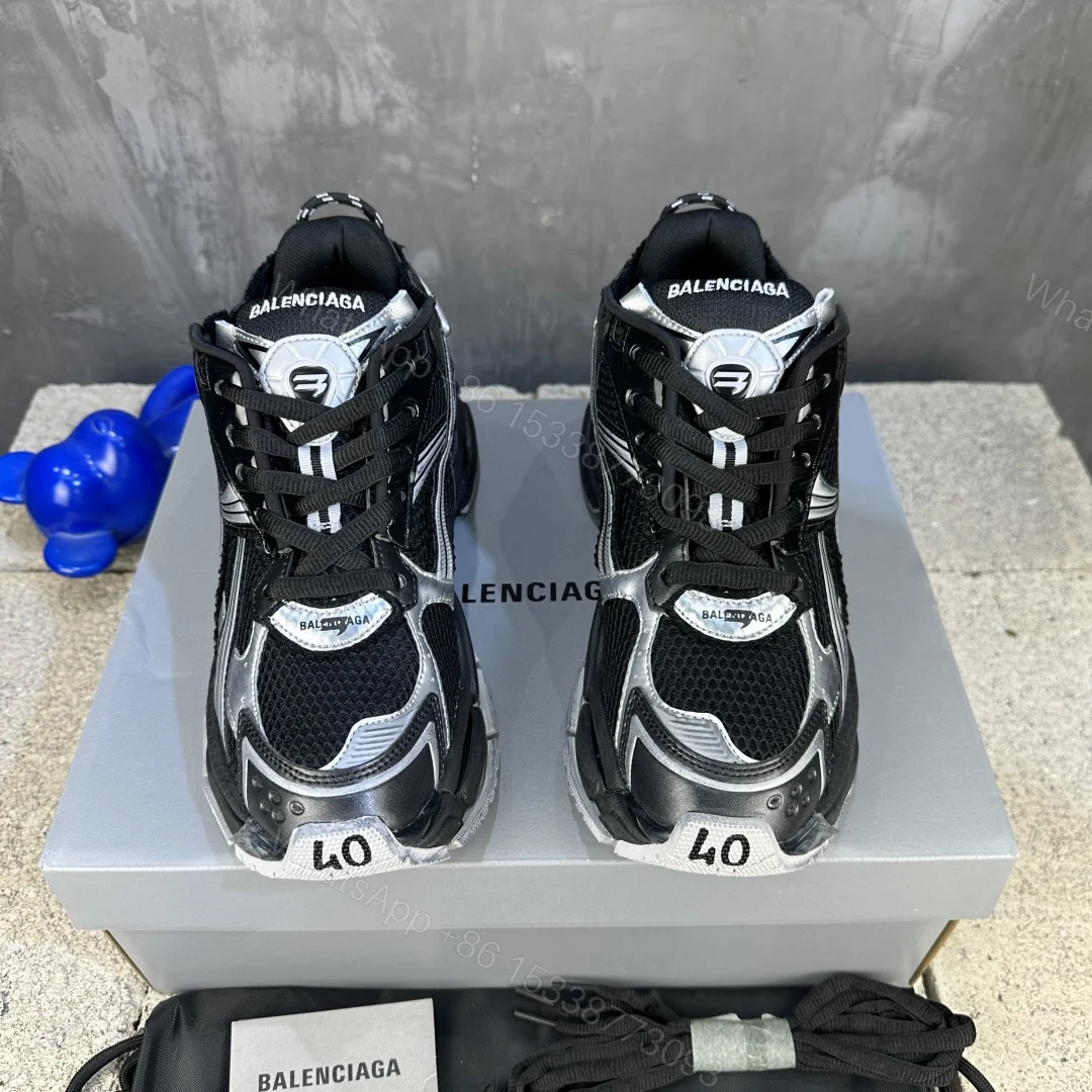Balenciaga 高仿黑銀厚底運動鞋 男款機能風設計 潮流重裝感 — view 1