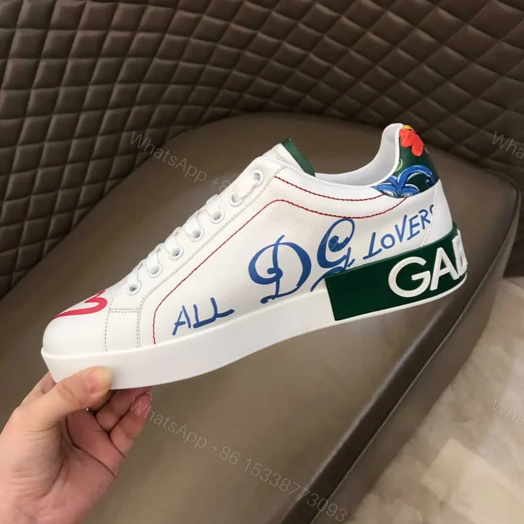 View 8 of DOLCE & GABBANA PRINTED CALFSKIN PORTOFINO SNEAKERS – DG32