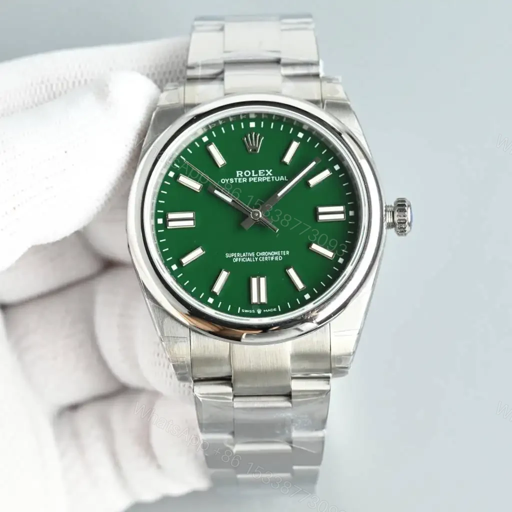 Beautiful rolex oyster perpetual replica 41MM Green Dial 134300-0004 — view 1