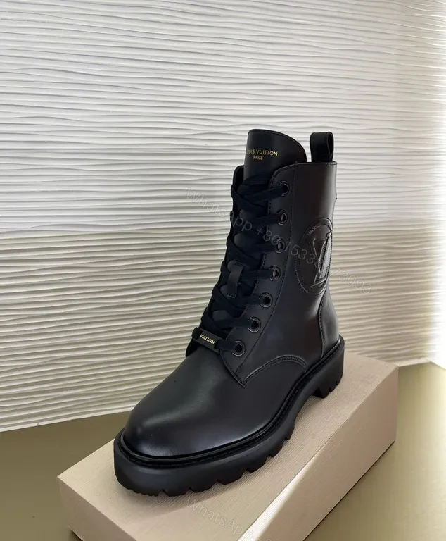 View 7 of Urban-Polished Leather Boots with LV Detail and All-Day Comfort