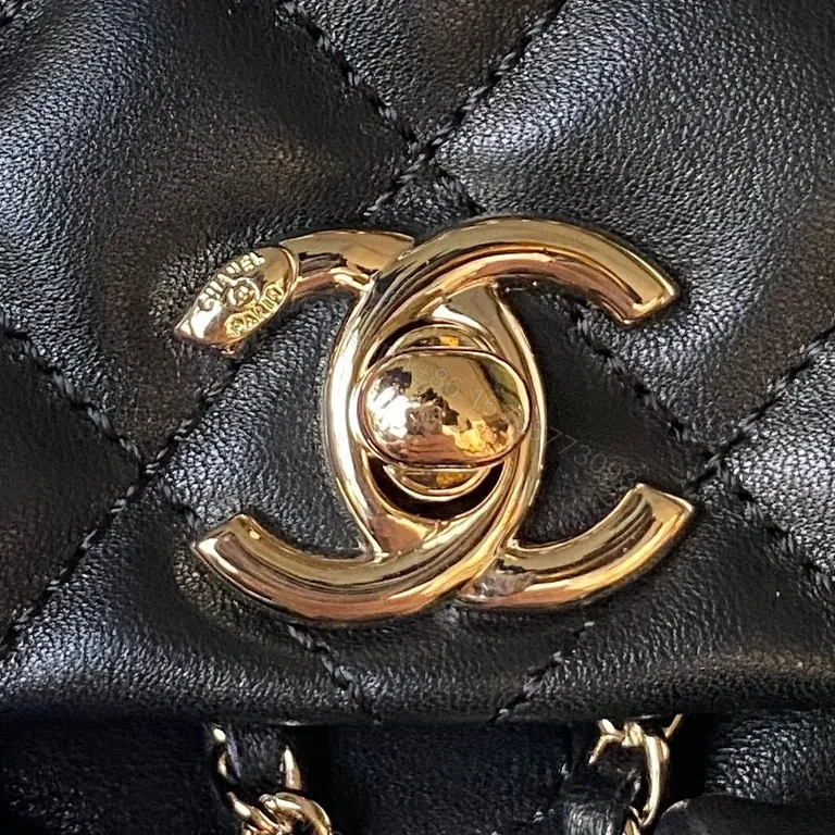 View 4 of Chanel-Inspired Black Quilted Backpack Set: Luxe, All-Day Comfort
