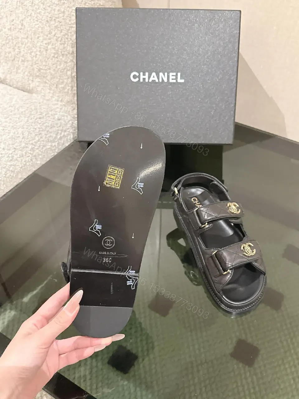 View 7 of Gold-Accent Leather Sandals: Luxury Designer-Inspired Comfort