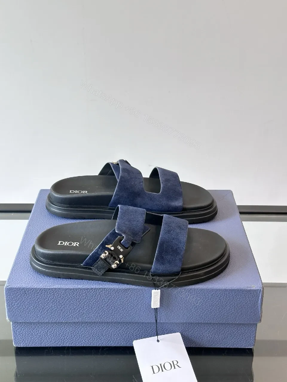 Soft-Stride Navy Suede Slides – Casual Luxury Comfort — view 1