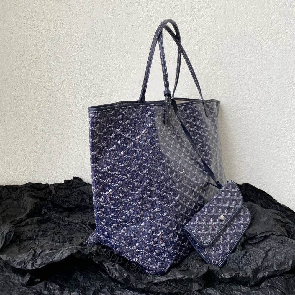 View 3 of 高仿Goyard*STLOUI5滿印Tote媽咪袋深藍大號免檢版
