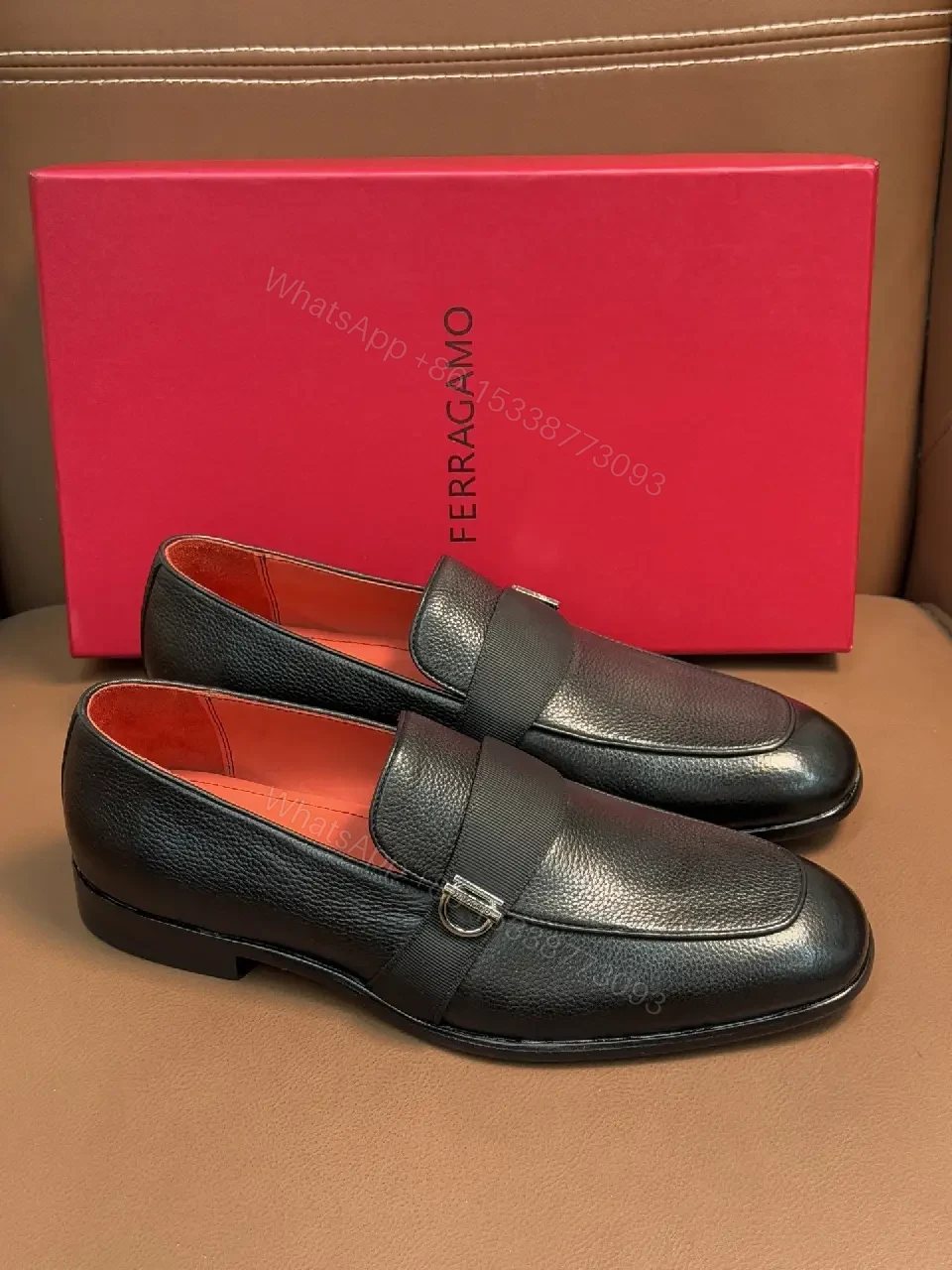 View 3 of Refined Leather Driving Loafers with Signature Hardware