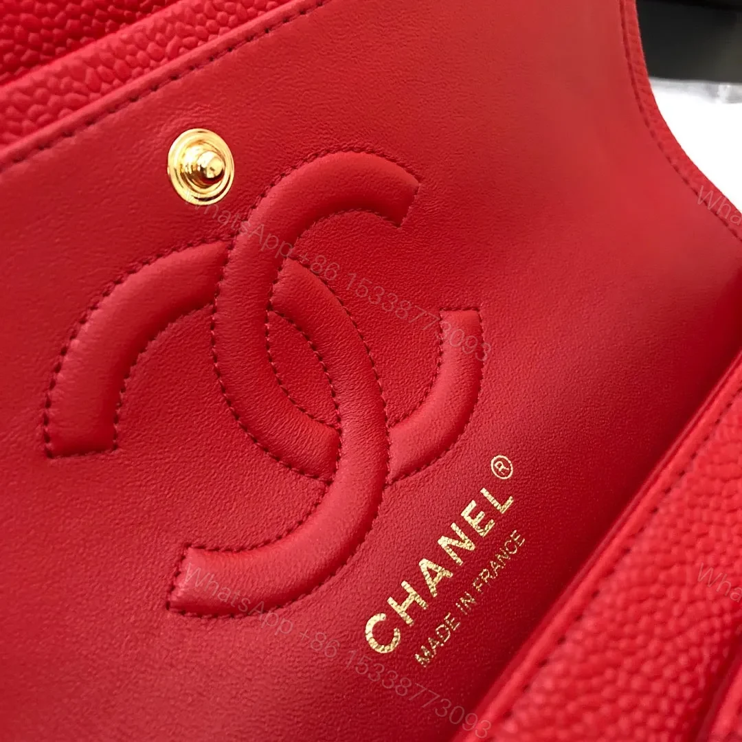 View 6 of FLAP BAG MEDIUM 25CM RED CAVIAR GOLD HARDWARE