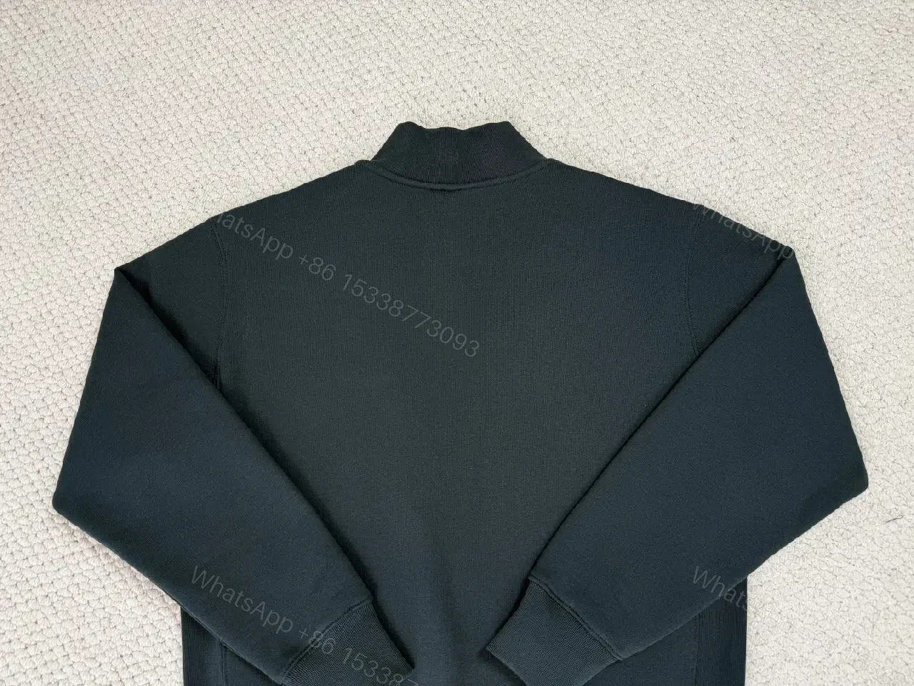 View 11 of Structured Minimalist Pullover: Clean Zip-Front Comfort Crewneck