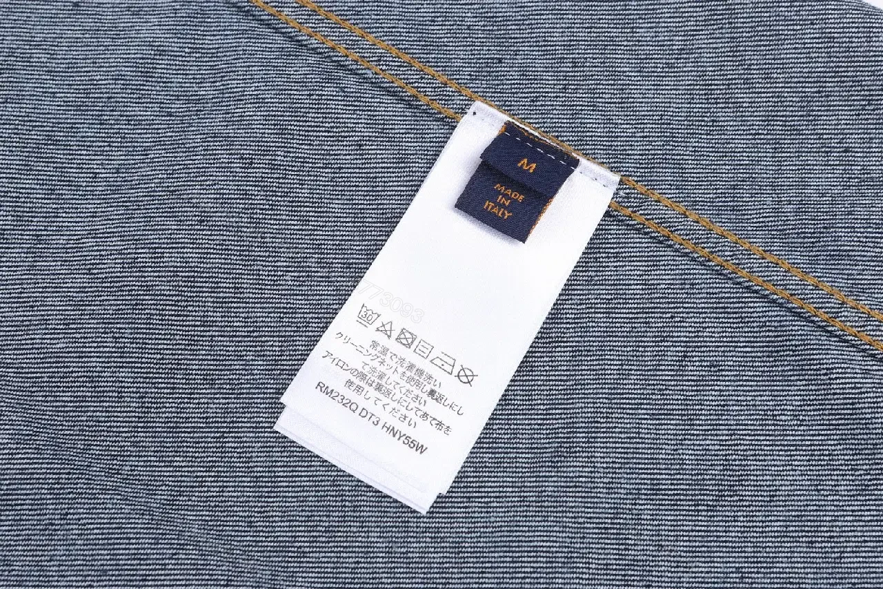 View 8 of Dark Indigo Denim Shirt, Classic Button-Down, LV Logo Embroidery