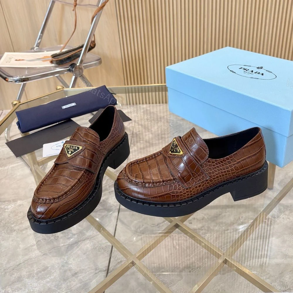 View 6 of Prada Chocolate Leather Loafers 1D246M ZO1 F0005 F G050