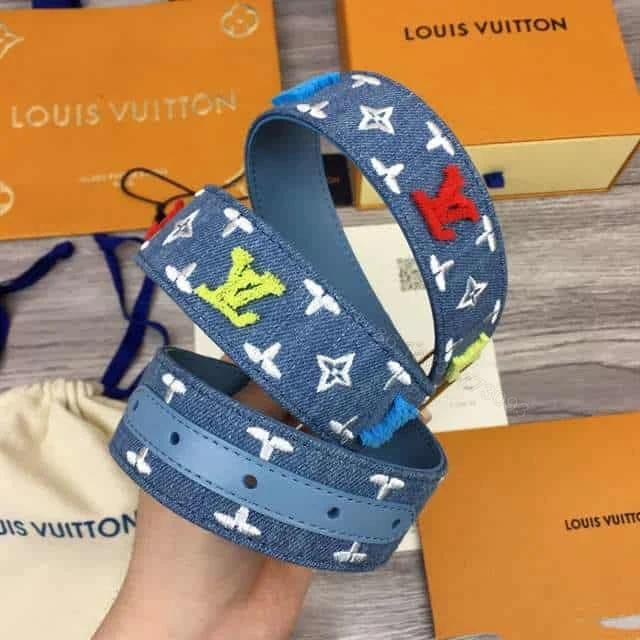 View 7 of LOUIS VUITTON BLUE DENIM ‘NEW WAVE’ BELT – B105