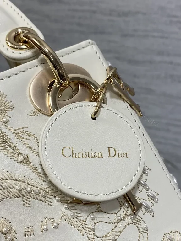 View 2 of Compact Embellished Tote: Embroidered Dior-Style Charm Bag