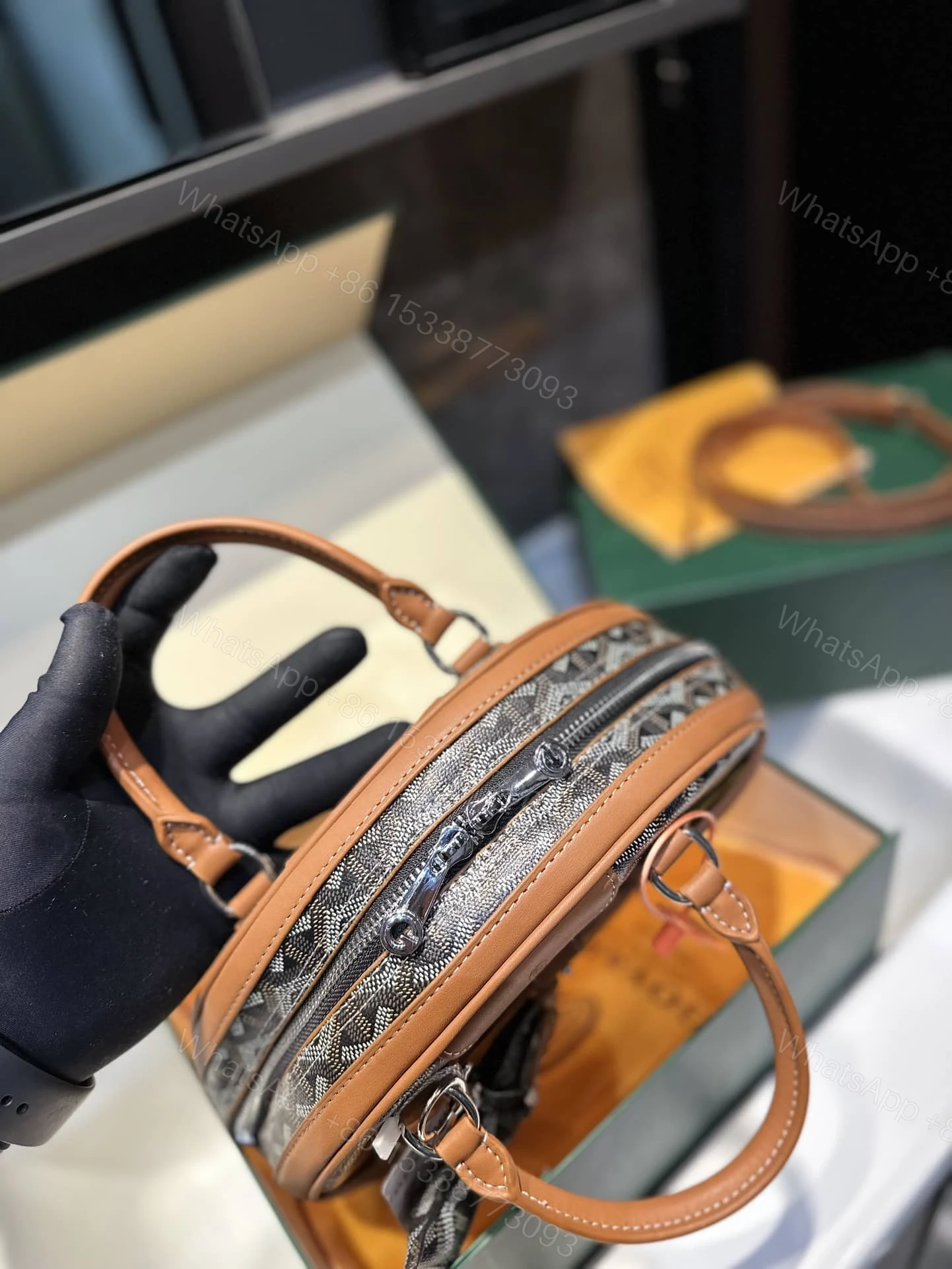 View 3 of GOYARD SAINT JEANNE PM BLACK TAN 26CM