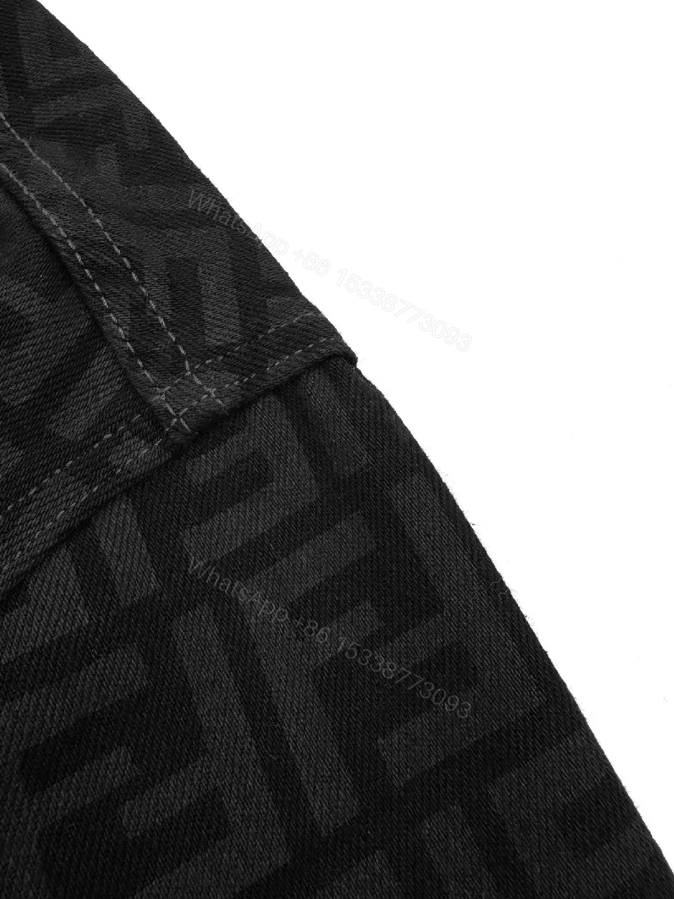View 9 of Monogram Denim Jacket: Subtle Texture, Luxe Style, Modern Fit