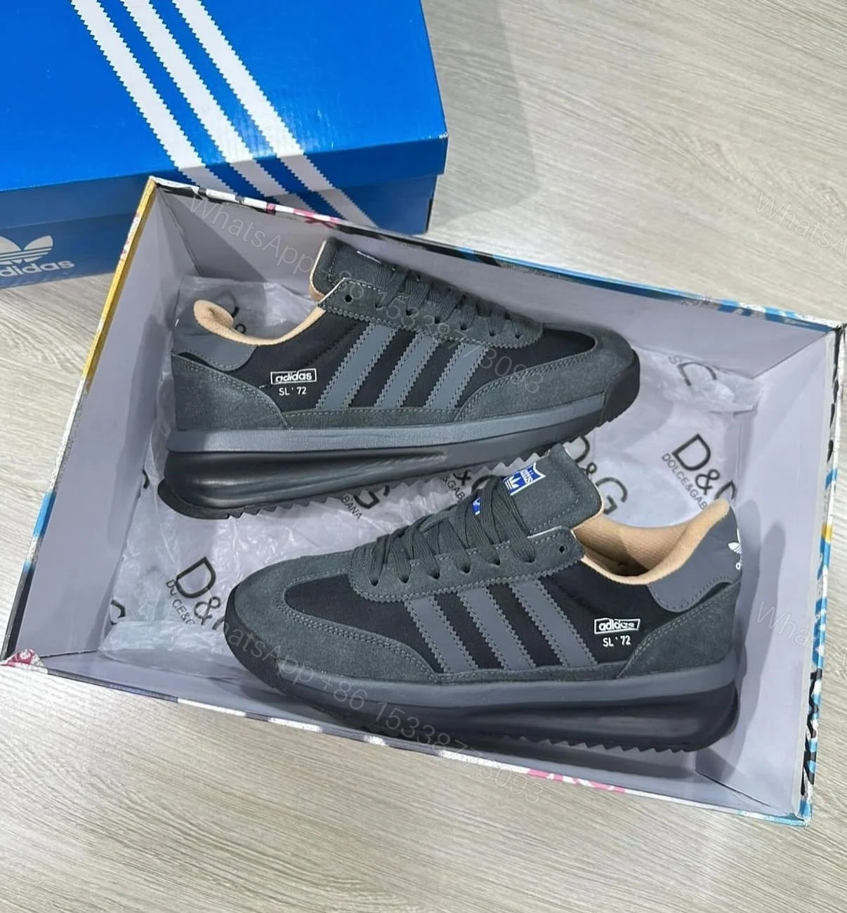 View 2 of ADIDAS ORIGINALS SL 72 BLACK SHOES FOR MEN