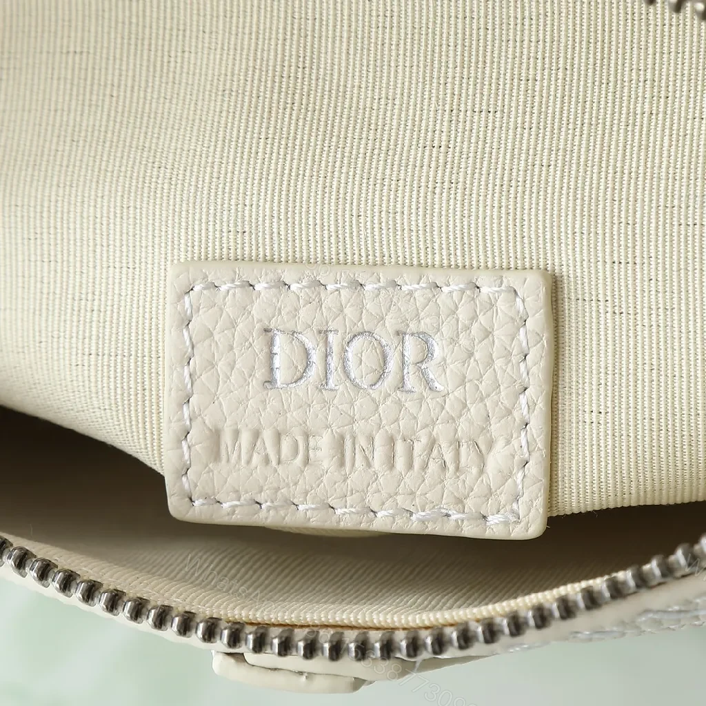 View 4 of Cream Textured Monogram Belt Bag - Minimalist, Versatile, Secure