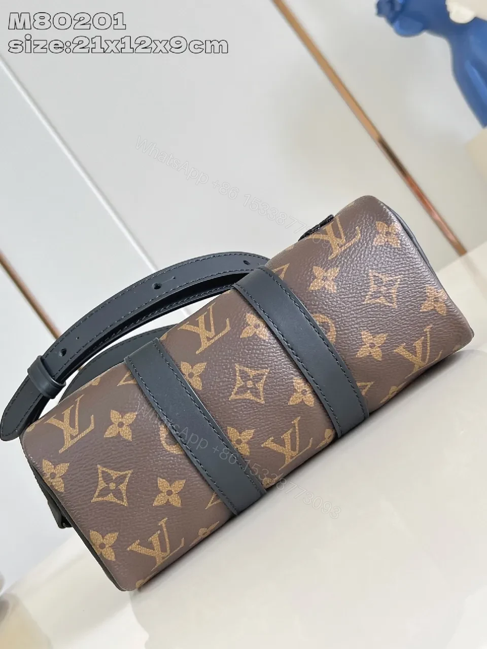View 3 of Brown Monogram Handbag with Playful Patch – Luxe Everyday Carrier