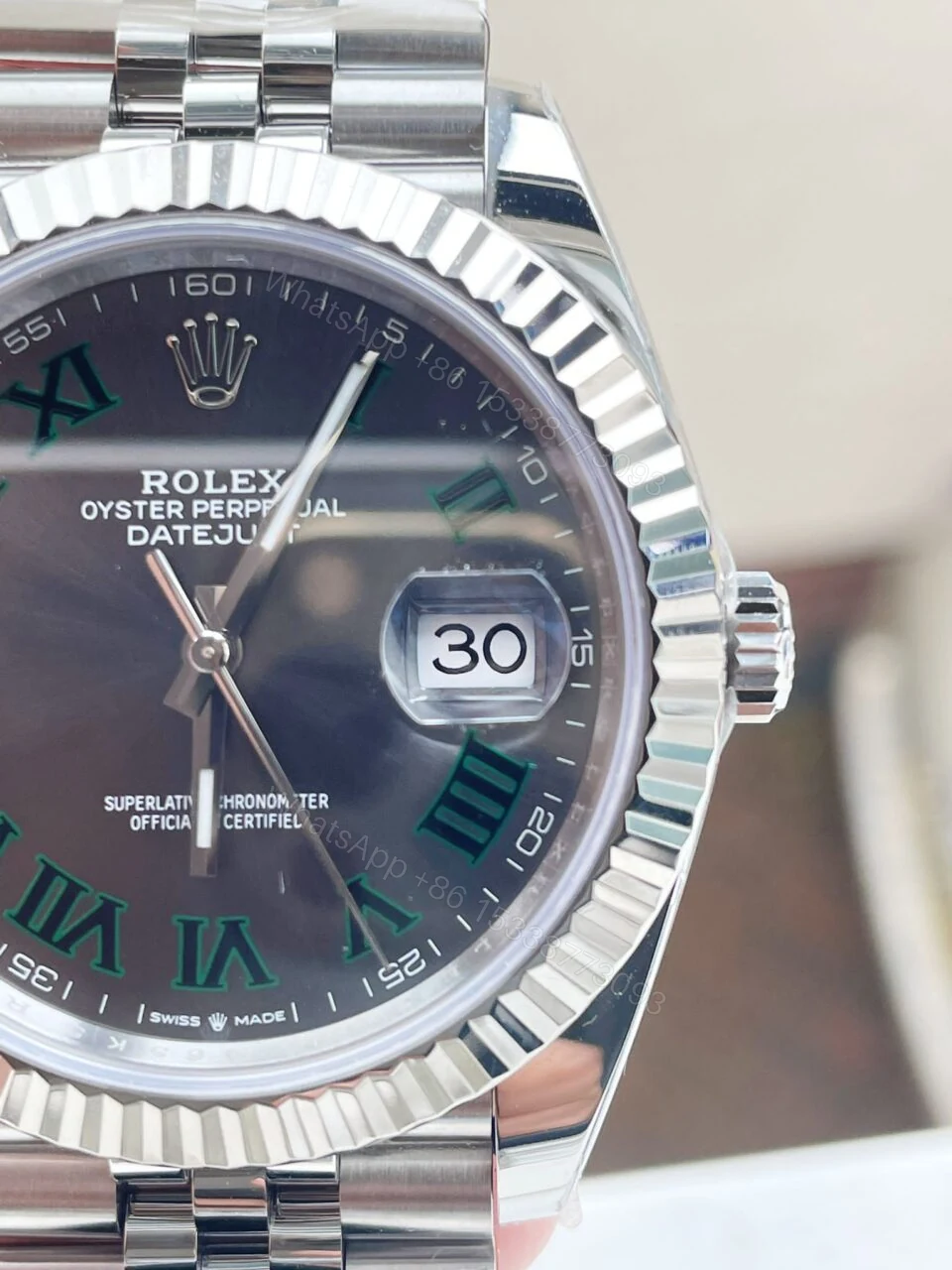View 5 of Rolex DateJust Men “wimbledon”SS Grey textured Dial Roman Markers
