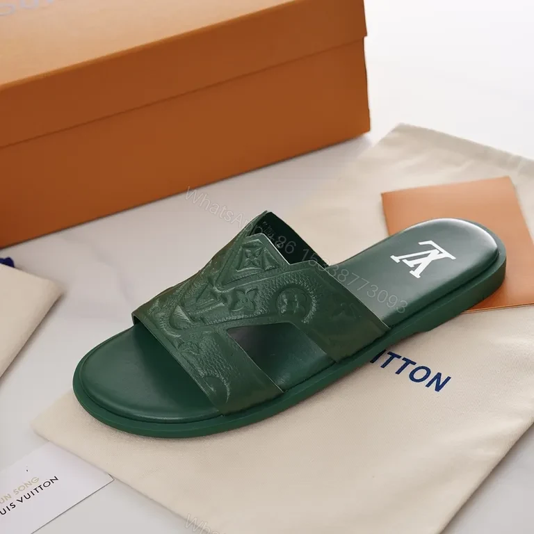 View 7 of Emerald Luxe Embossed Slides â€“ Urban Comfort Footwear