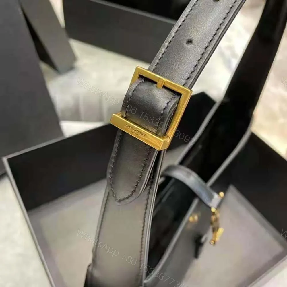 View 8 of Saint Laurent YSL Women LE 5 A 7 Hobo Bag in Smooth Leather-Black