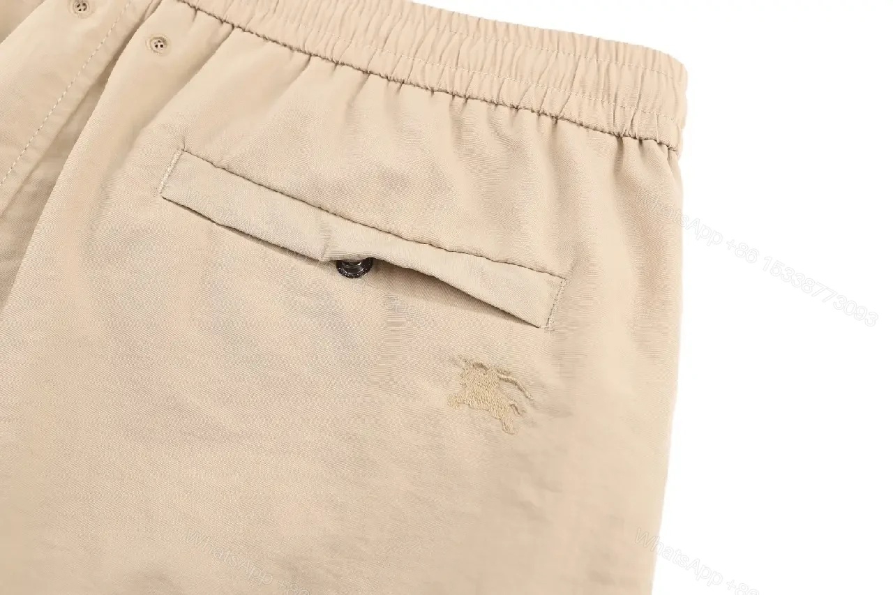 View 5 of Beige Shorts Canvas Casual Drawstring Shorts