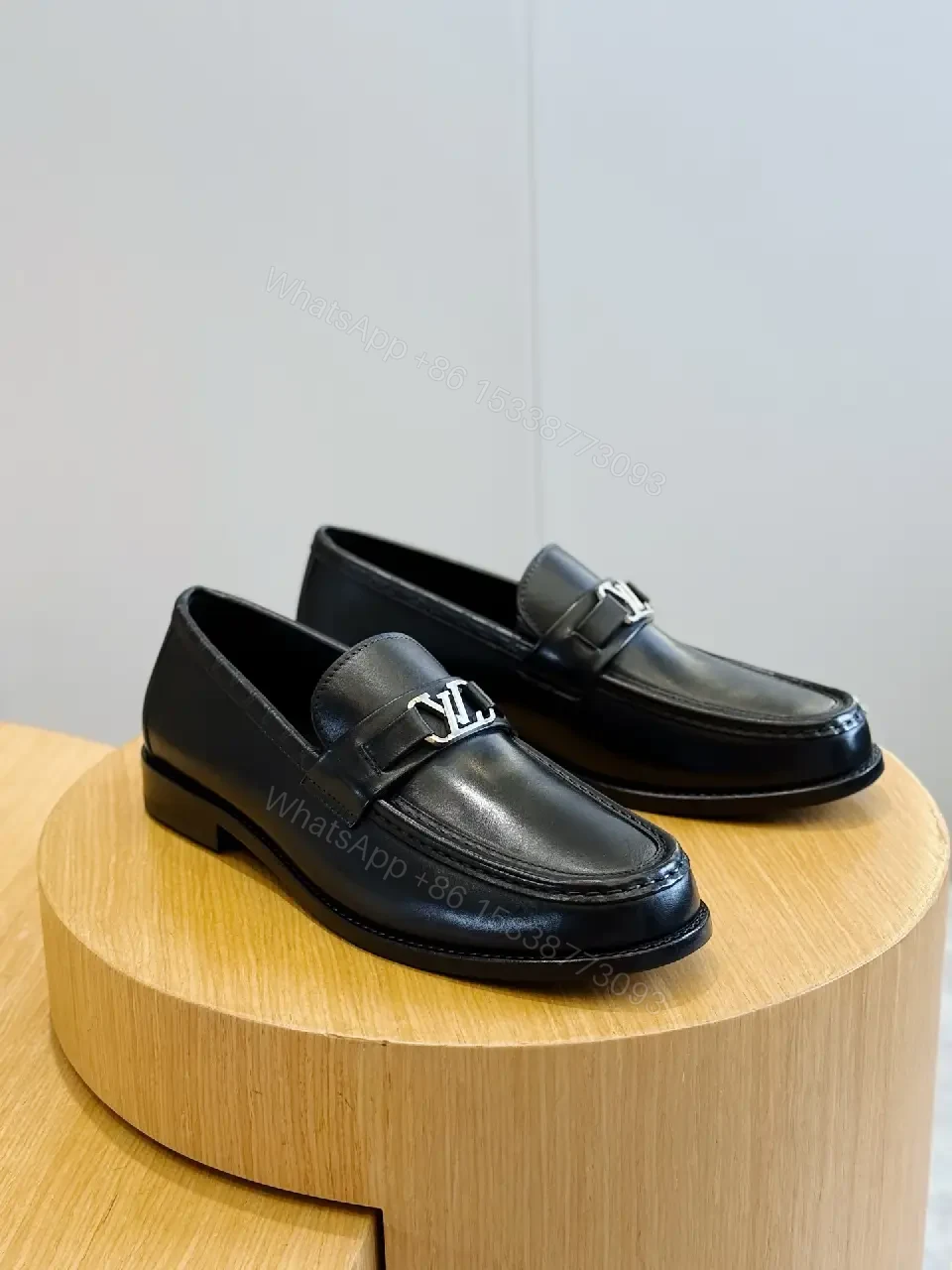 View 10 of Black Leather Loafer with LV Logo Buckle Product Type: Loafer