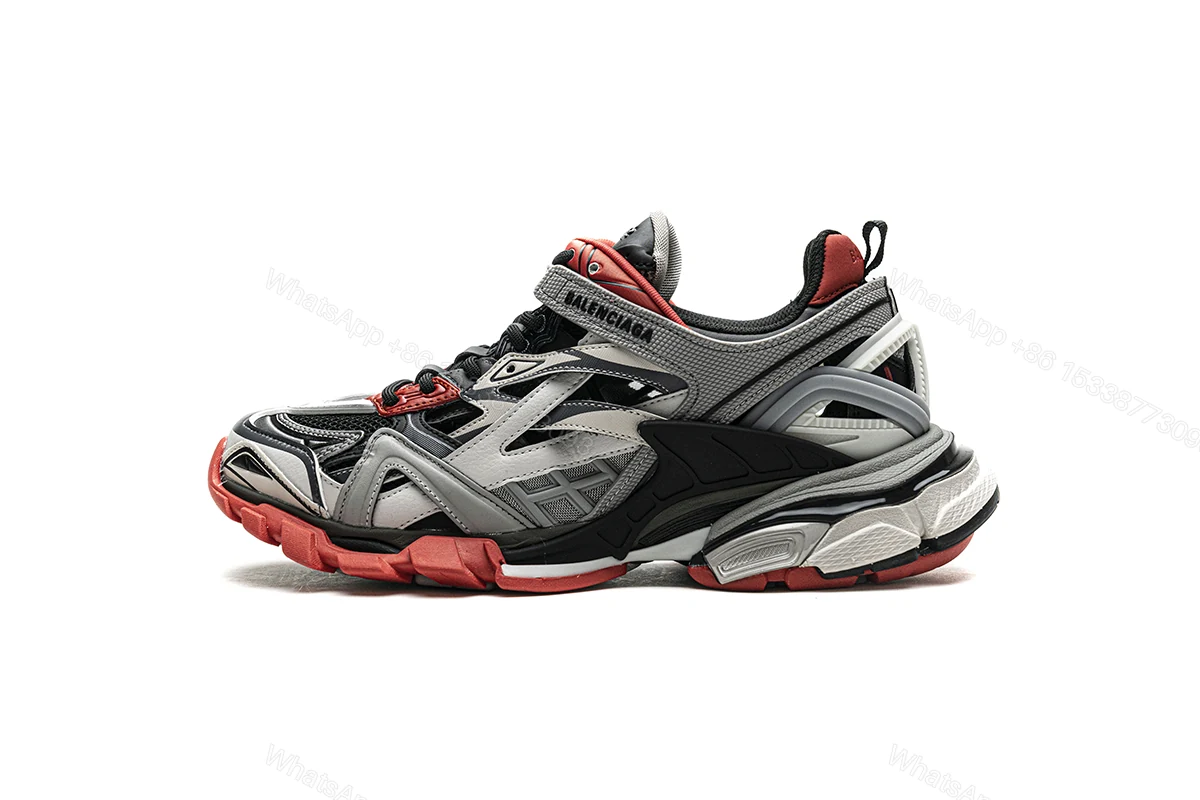 View 8 of Balenciaga Track 2 Sneaker Grey Red 570391 W2GN3 1003